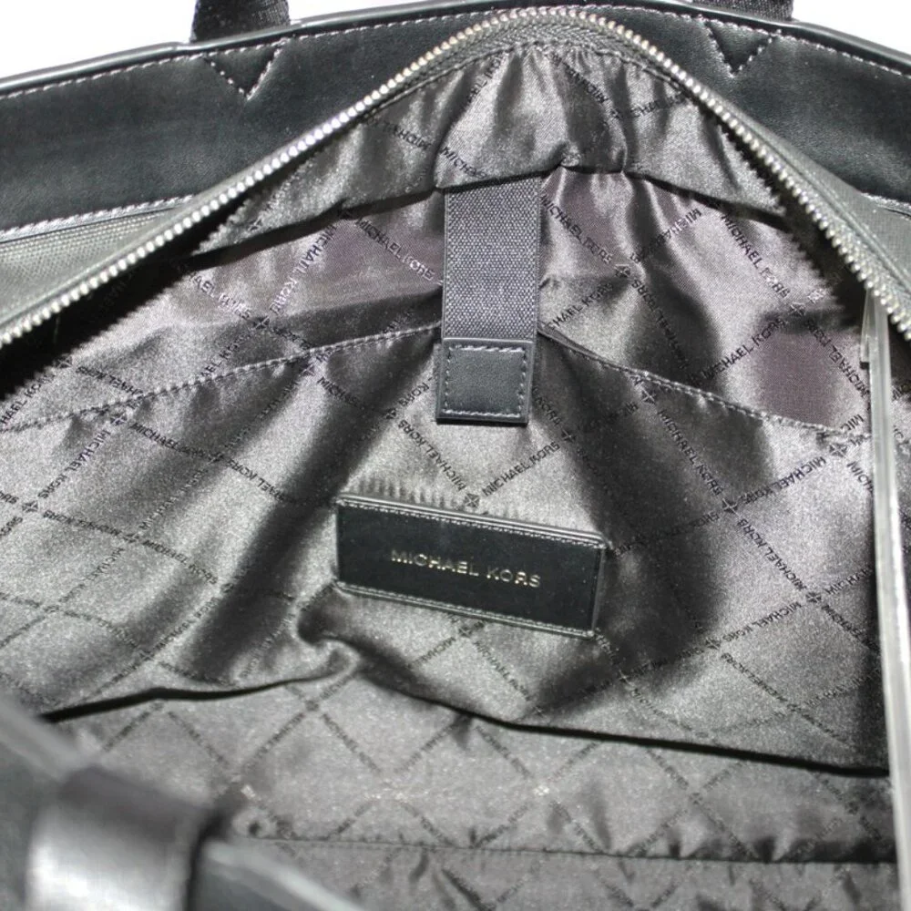 Michael Kors Black Canvas and Leather Laptop Tote